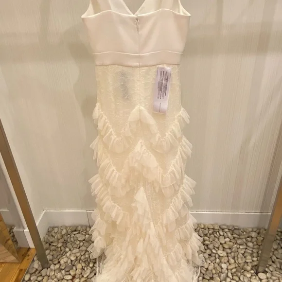 COPY - BCBG LONG CREAM PROM DRESS - Picture 3 of 3